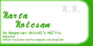 marta molcsan business card